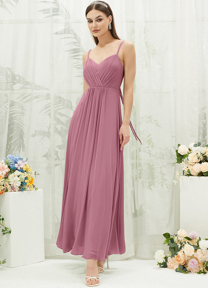 NZ Bridal Dusty Rose Chiffon Sweetheart Pleated bridesmaid dresses 01692ES Aria d