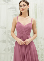 NZ Bridal Dusty Rose Chiffon Sweetheart Pleated bridesmaid dresses 01692ES Aria detail1