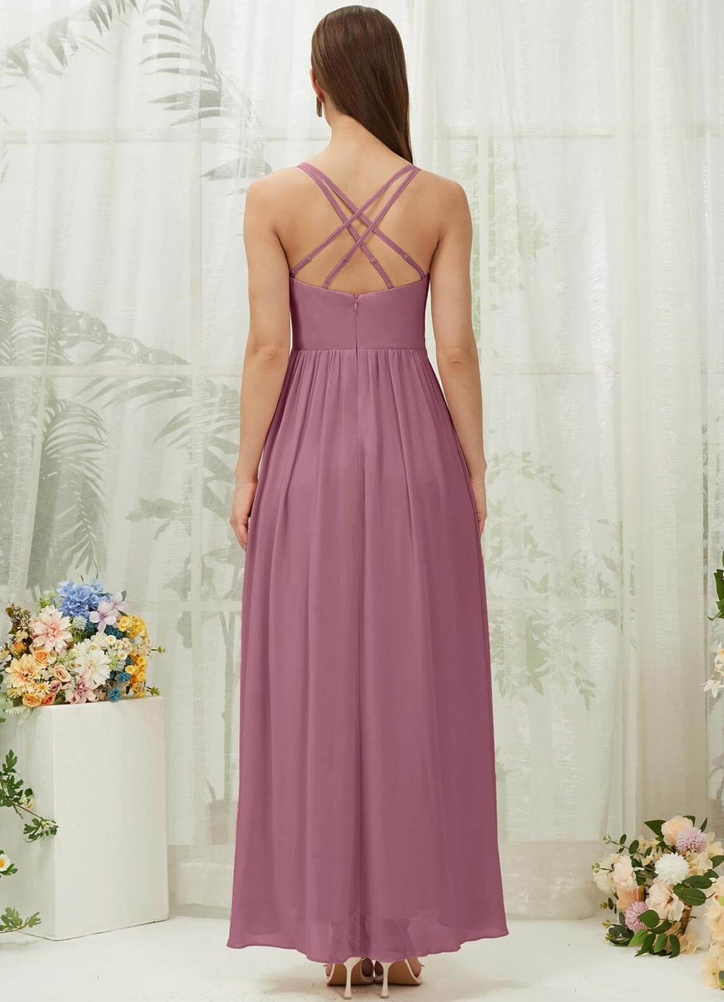 NZ Bridal Dusty Rose Chiffon Sweetheart bridesmaid dresses 01691es Esme a