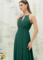 NZ Bridal Emerald Green Backless Chiffon Flowy bridesmaid dresses AZ31001 Evalleen d