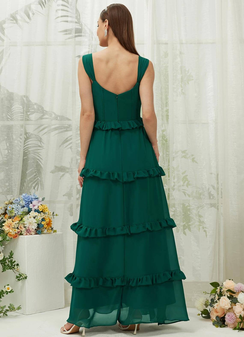 NZ Bridal Emerald Green Chiffon Sweetheart Straps bridesmaid dresses R3701 Sloane a