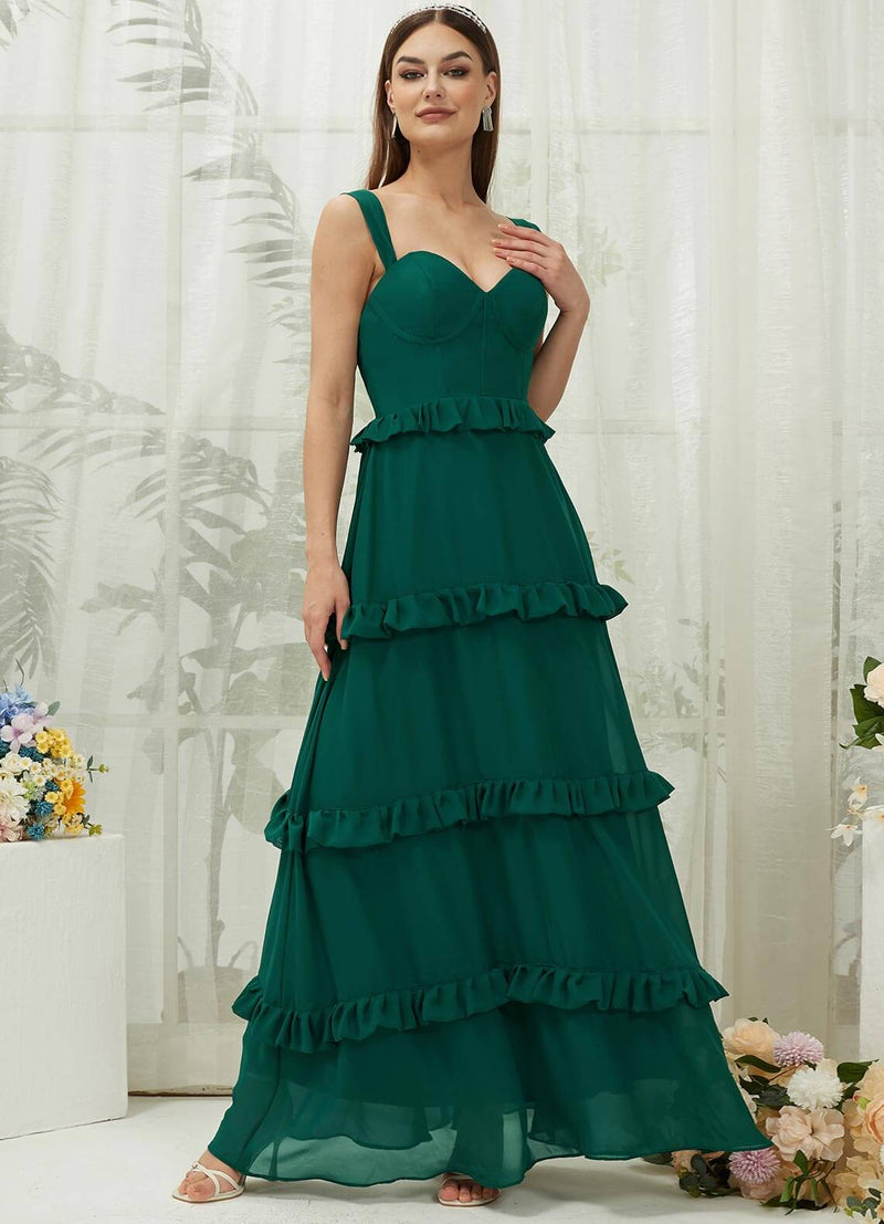NZ Bridal Emerald Green Chiffon Sweetheart Straps bridesmaid dresses R3701 Sloane c