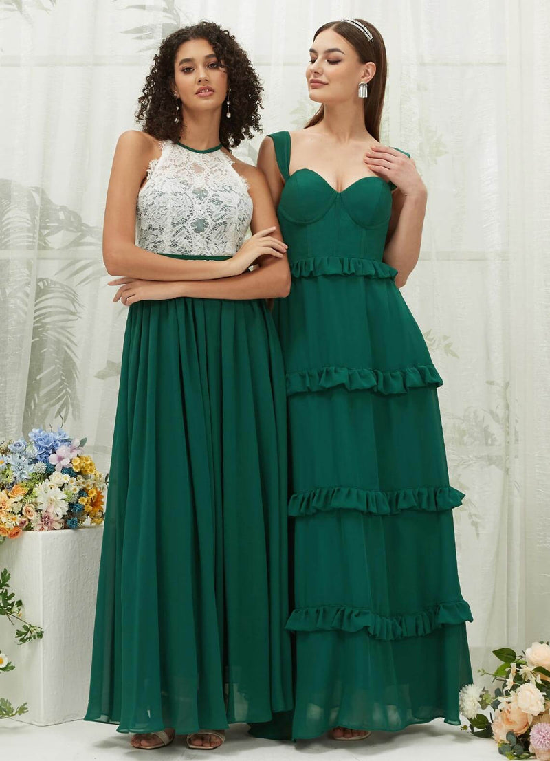 NZ Bridal Emerald Green Chiffon Sweetheart Straps bridesmaid dresses R3701 Sloane g