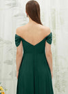 NZ Bridal Emerald Green Cold Shoulder Sweetheart Chiffon Maxi bridesmaid dresses BG30217 Spence b
