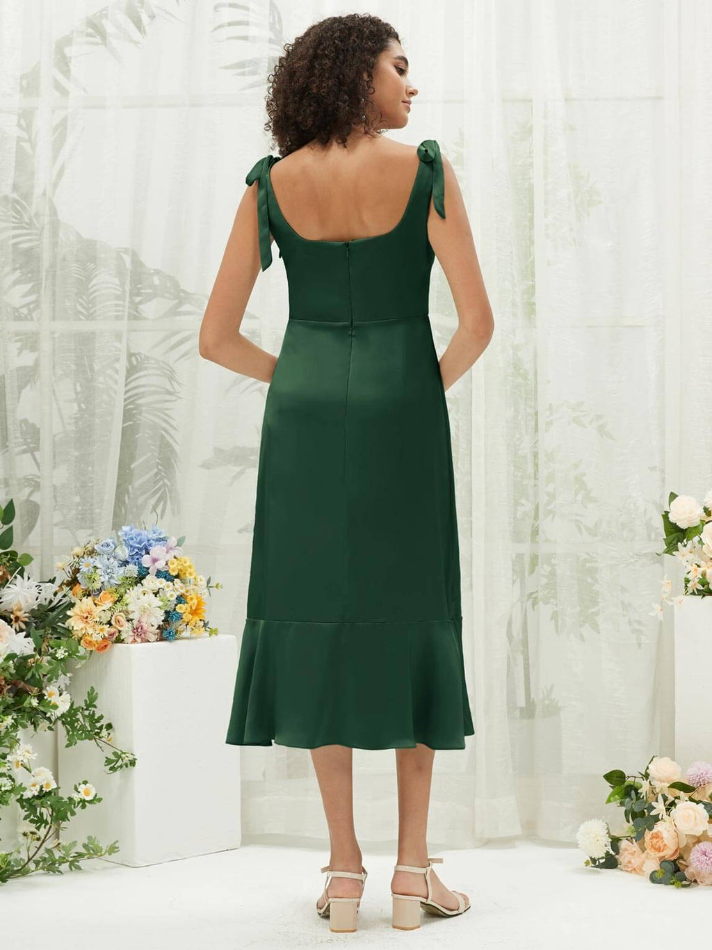 NZ Bridal Emerald Green Satin Sleeveless bridesmaid dresses AA30511 Ceci a