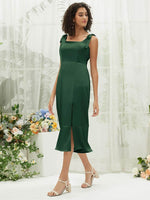 NZ Bridal Emerald Green Satin Sleeveless bridesmaid dresses AA30511 Ceci d