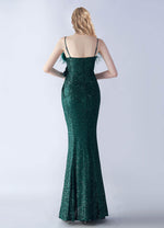 NZ Bridal Emerald Green Sequin High Slit Maxi Prom Dress 31365 Sadie b