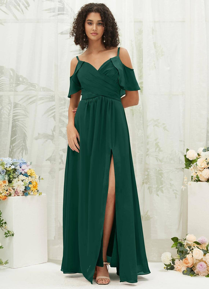 NZ Bridal Emerald Green Sweetheart Chiffon A Line bridesmaid dresses AM31003 Fiena a