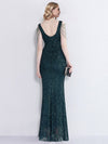 NZ Bridal Emerald Green V Neck Maxi Sequin Prom Dress 18691yey Camilla b