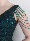 NZ Bridal Emerald Green V Neck Maxi Sequin Prom Dress 18691yey Camilla detail1