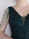 NZ Bridal Emerald Green V Neck Maxi Sequin Prom Dress 18691yey Camilla dtail2