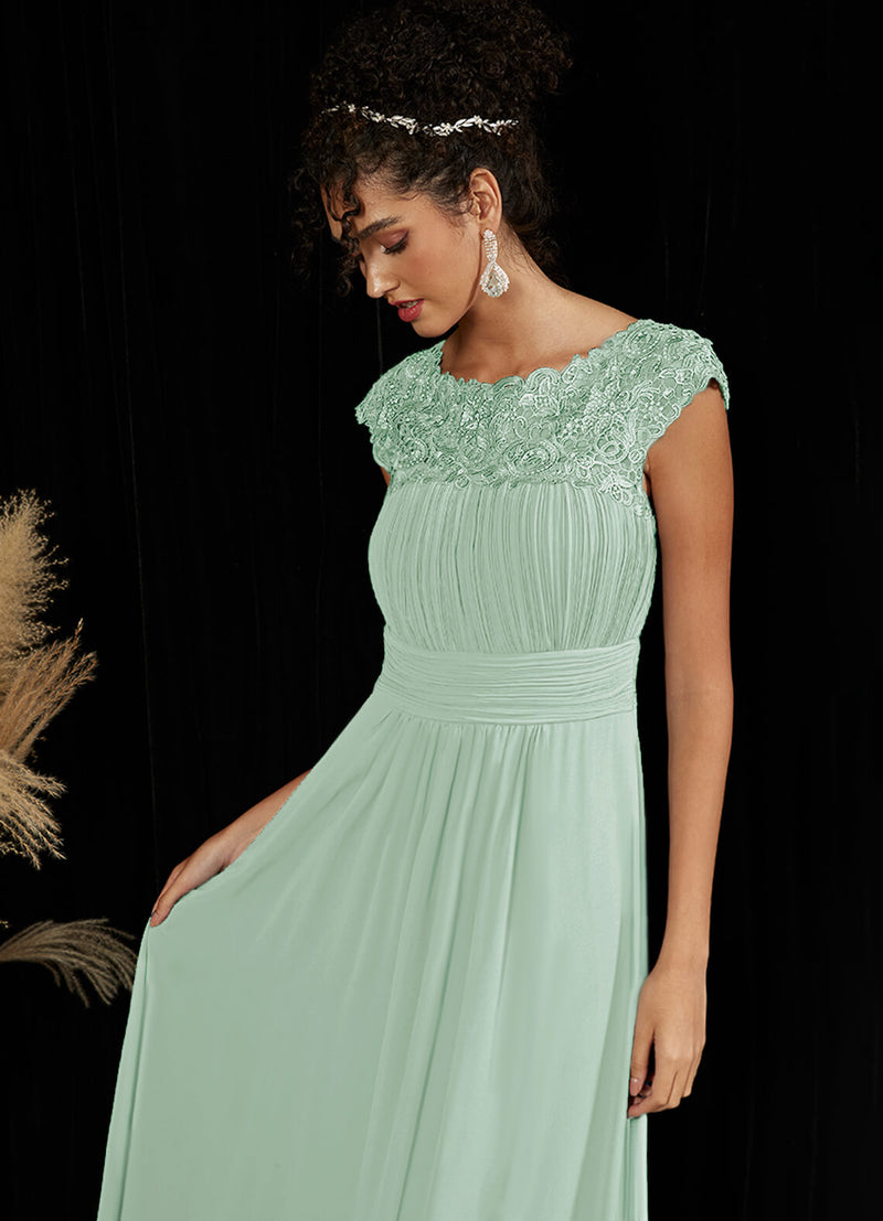 NZ Bridal Empire Sage Green Chiffon Lace Flowy bridesmaid dresses 09996ep Ryan c