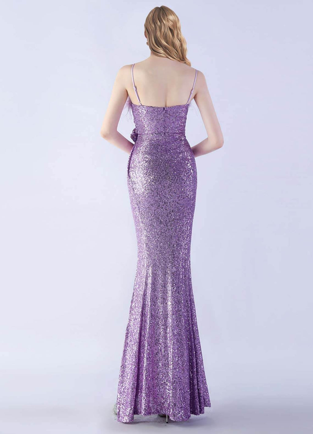 NZ Bridal Lavender Mermaid Slit Maxi Sequin Prom Dress 31365 Sadie a