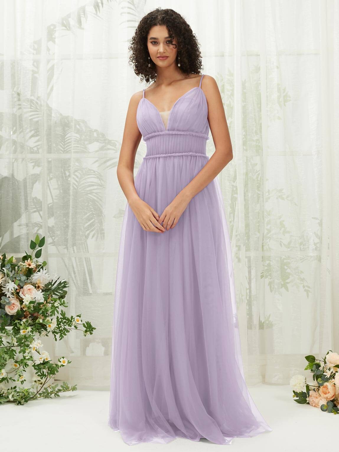 Light Dusty Purple Tulle Backless Pleated Pocket Floor Length Bridesmaid Dresses Light Dusty Purple / L / N12 Light Dusty Purple Tulle Backless Pleated Pocket Floor Length Bridesmaid Dresses Light Dusty Purple / L / N12