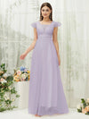 NZ Bridal Light Dusty Purple Sleeveless Tulle Maxi bridesmaid dresses R0410 Collins a