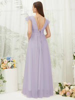 NZ Bridal Light Dusty Purple Sleeveless Tulle Maxi bridesmaid dresses R0410 Collins b