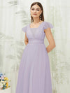 NZ Bridal Light Dusty Purple Sleeveless Tulle Maxi bridesmaid dresses R0410 Collins d