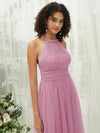 NZ Bridal Mauve Floor Length Tulle Flowy bridesmaid dresses With Pocket R1025 Naya d