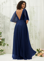 NZ Bridal Navy Blue Backless Flowy Tulle bridesmaid dresses R1026 Thea b