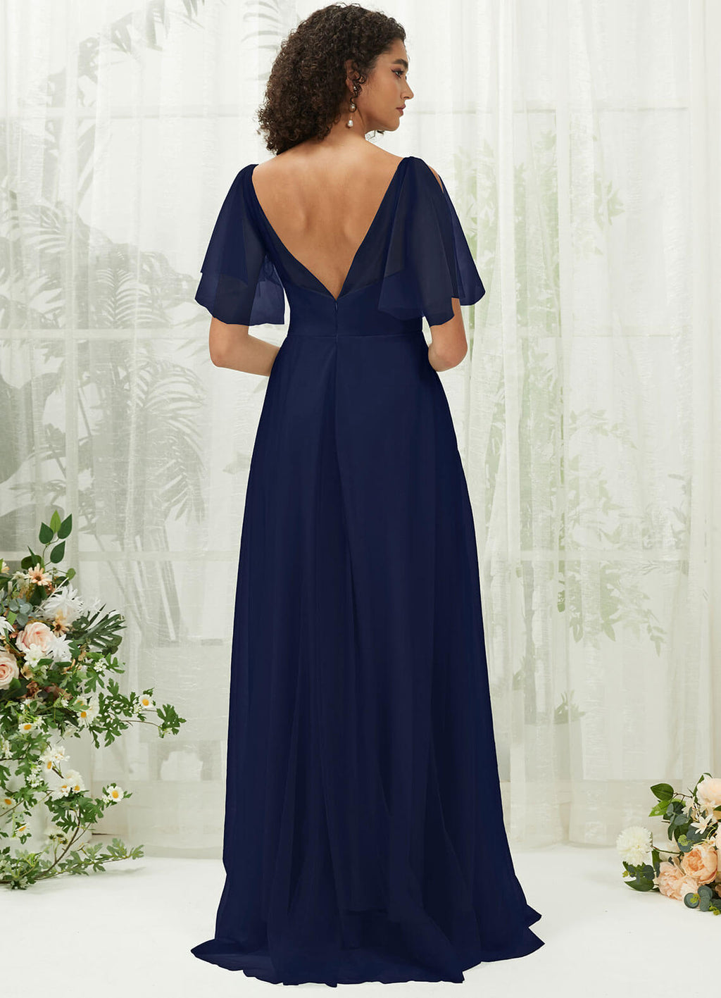 NZ Bridal Navy Blue Backless Tulle bridesmaid dresses R1027 Dallas a