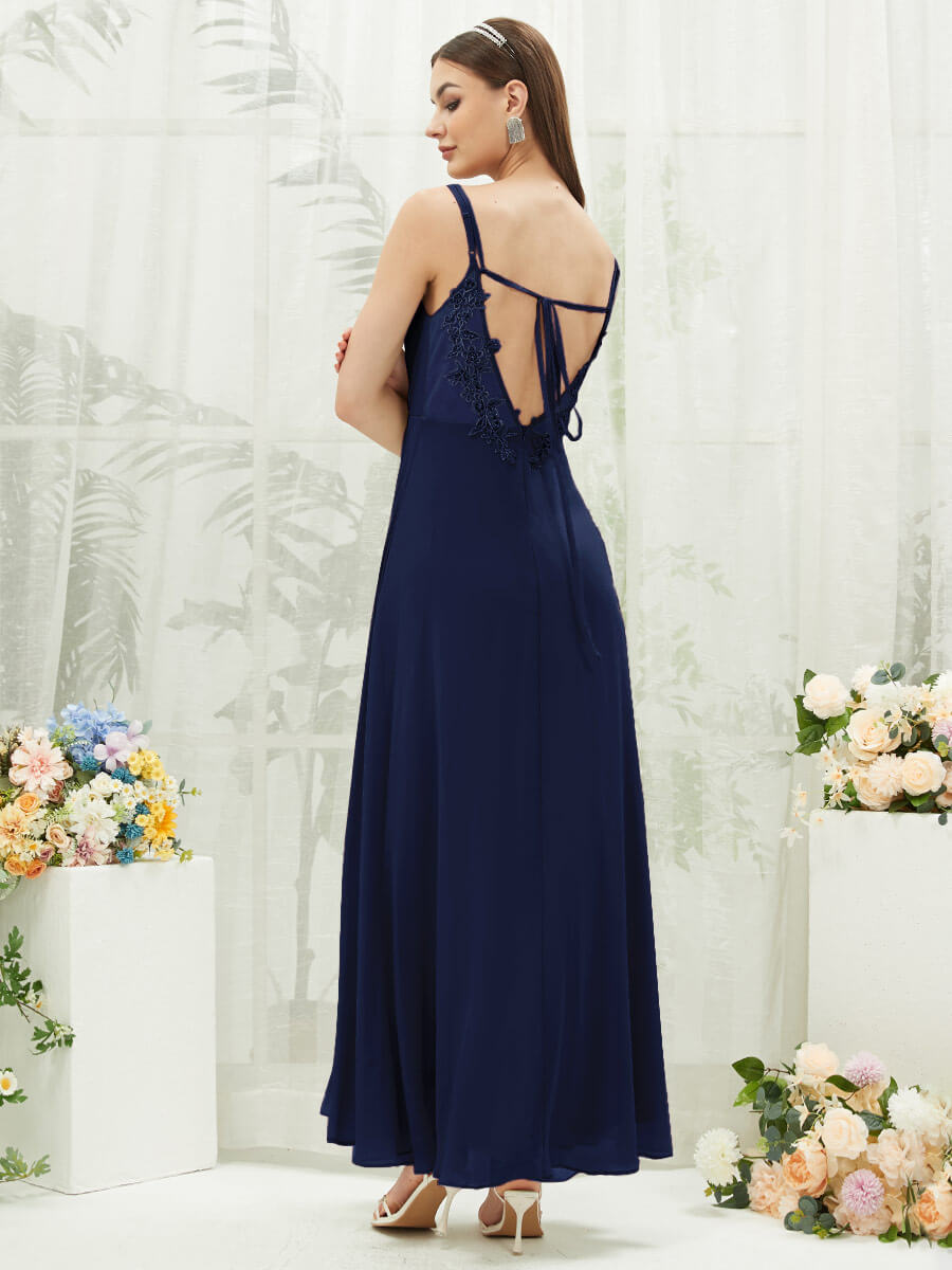 NZ Bridal Navy Blue Convertible Backless Chiffon Floor Length bridesmaid dresses 01692ES Aria a