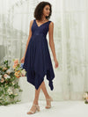 NZ Bridal Navy Blue Lace Chiffon Short bridesmaid dresses 00207ep Evie c