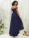 NZ Bridal Navy Blue Off Shoulder Sequin Tulle Prom Dress 00277ee Esther b