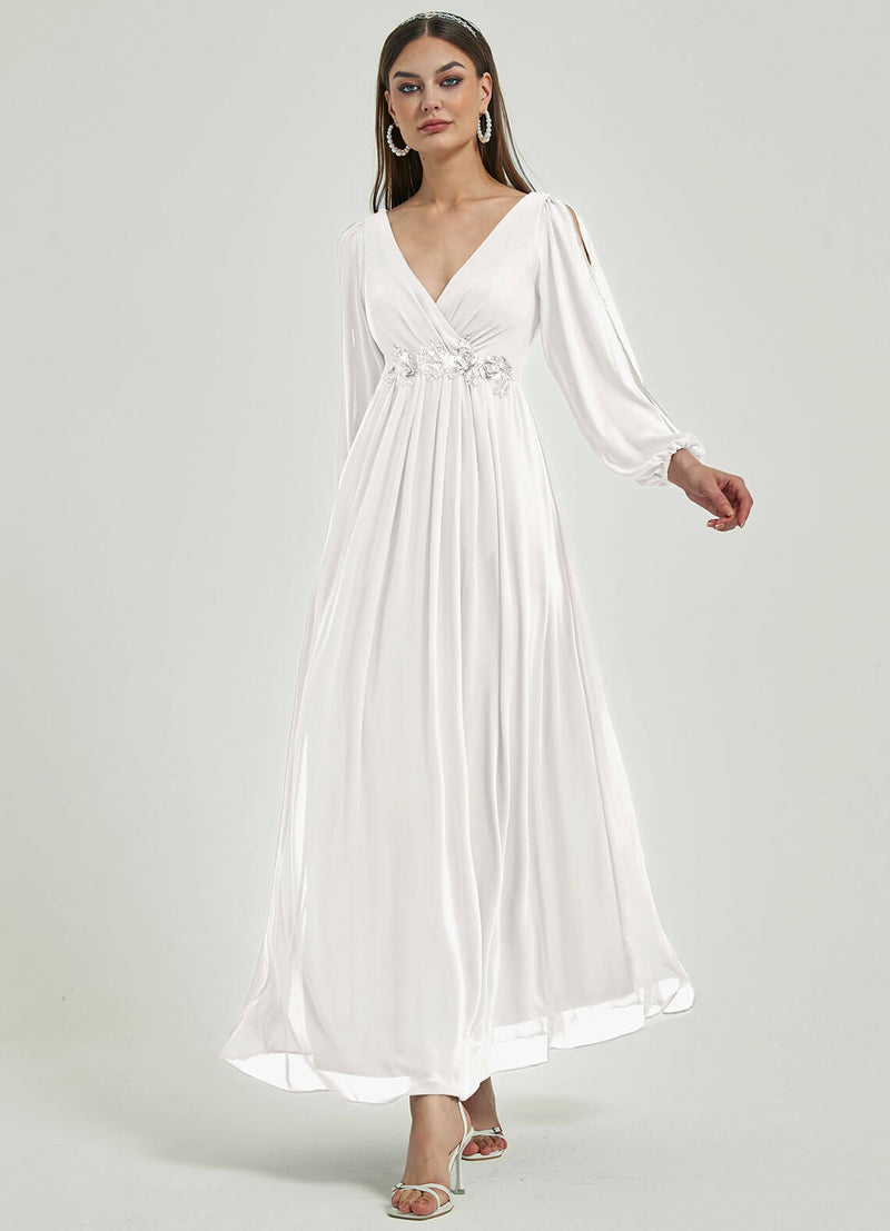 NZ Bridal Off White Chiffon Maxi bridesmaid dresses 00461ep Liv a