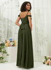 NZ Bridal Olive Convertible Chiffon Flowy Maxi Bridesmaid Dress with Slit TC30219 Celia b