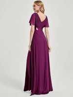 NZ Bridal Orchid Maxi Chiffon Pleated bridesmaid dresses 09890ep Mei b