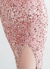 NZ Bridal Pink Gold Strapless Sweetheart Maxi Sequin Prom Dress 31155 Victoria detail1