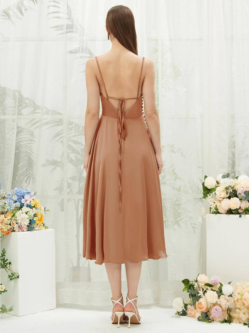 NZ Bridal Pleated Cowl Neck Satin Bronzer bridesmaid dresses AA30511 Ceci a