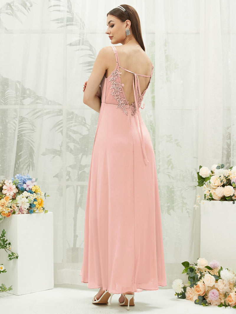 NZ Bridal Pleated Sleeveless Chiffon Blush bridesmaid dresses 01692ES Aria b