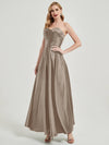 NZ Bridal Pleated Strapless Taupe Satin bridesmaid dresses 587XC Lillie d