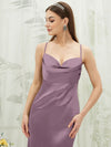 NZ Bridal Pleated Sweetheart Neck Satin Wisteria bridesmaid dresses CA221470 Rory detail1