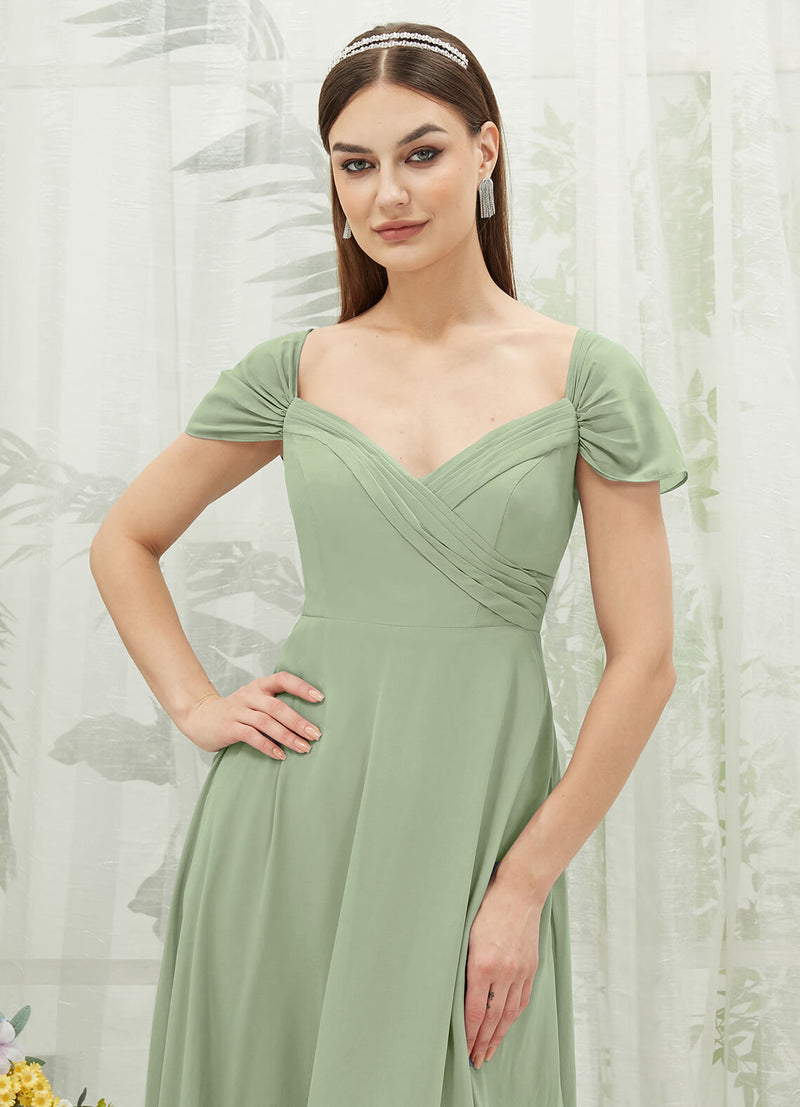 NZ Bridal Sage Green Convertible Chiffon Maxi Bridesmaid Dress BG30217 Spence d