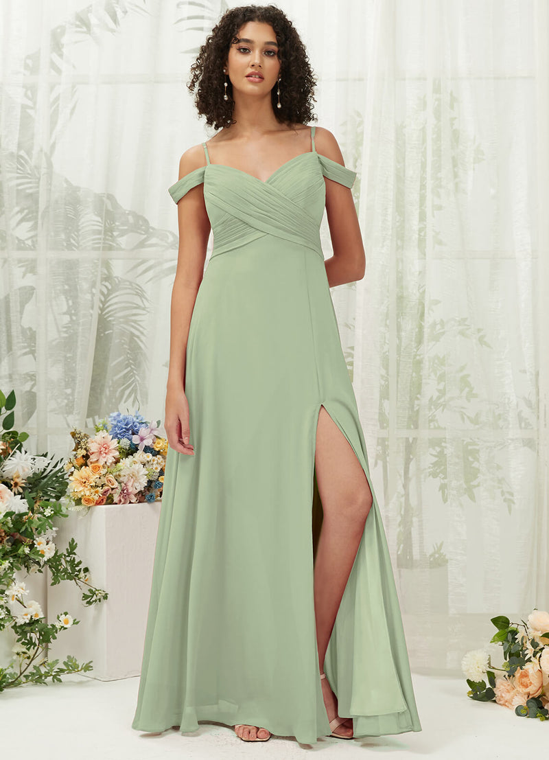 NZ Bridal Sage Green Convertible Sweetheart Chiffon A Line Maxi Bridesmaid Dress TC30219 Celia a