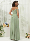 NZ Bridal Sage Green Convertible Sweetheart Chiffon A Line Maxi Bridesmaid Dress TC30219 Celia b