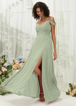 NZ Bridal Sage Green Convertible Sweetheart Chiffon A Line Maxi Bridesmaid Dress TC30219 Celia c