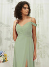 NZ Bridal Sage Green Convertible Sweetheart Chiffon A Line Maxi Bridesmaid Dress TC30219 Celia d