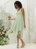 NZ Bridal Sage Green Midi Length Chiffon bridesmaid dresses 00207ep Evie b