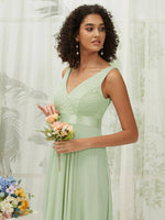 NZ Bridal Sage Green Midi Length Chiffon bridesmaid dresses 00207ep Evie d