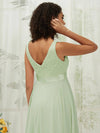 NZ Bridal Sage Green Midi Length Chiffon bridesmaid dresses 00207ep Evie deyail1
