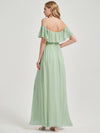 NZ Bridal Sage Green Slit Chiffon Maxi bridesmaid dresses 00968ep Iris b