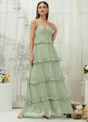 NZ Bridal Sage Green Sweetheart Chiffon Maxi Bridesmaid Dress With Pocket R3701 Sloane c