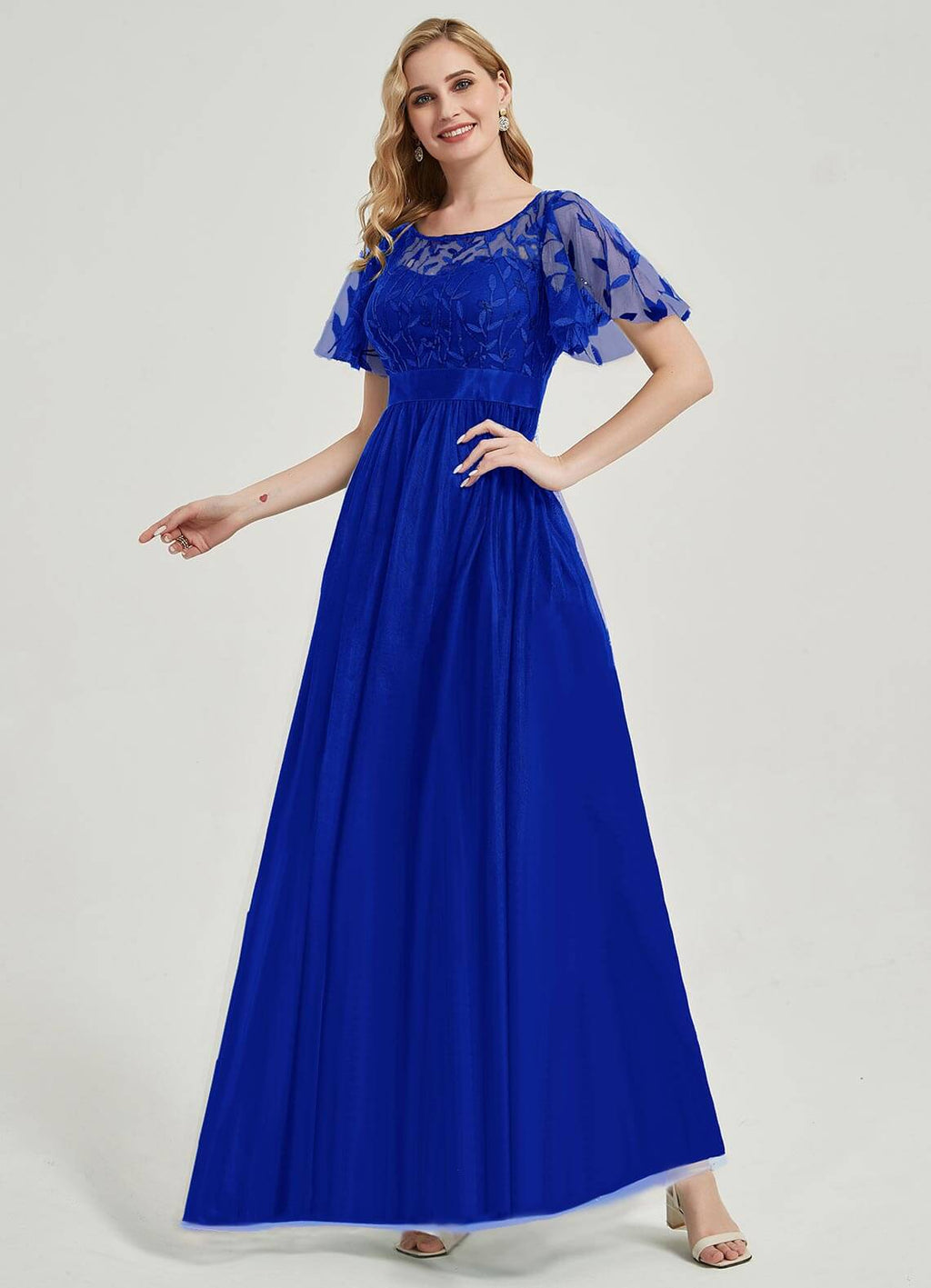 NZ Bridal Sapphire Blue Sequin Tulle A Line Prom Dress 00904EP Miyuki a