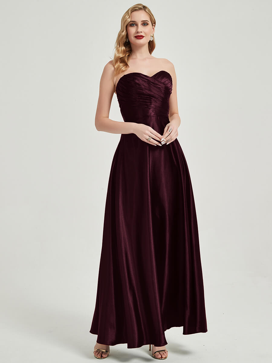 NZ Bridal Satin bridesmaid dresses 587XC Lillie Cabernet a