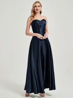 NZ Bridal Satin bridesmaid dresses 587XC Lillie Dark Navy a