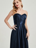 NZ Bridal Satin bridesmaid dresses 587XC Lillie Dark Navy detail1