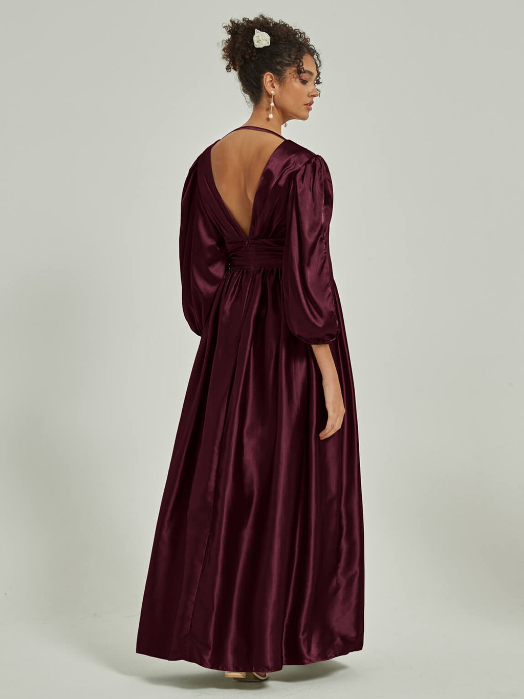 NZ Bridal Satin bridesmaid dresses AM31004 Josie Cabernet a